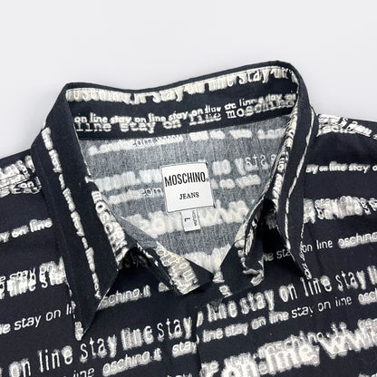 Moschino Jeans 'Stay on line' Long Sleeve Shirt - Size: Large