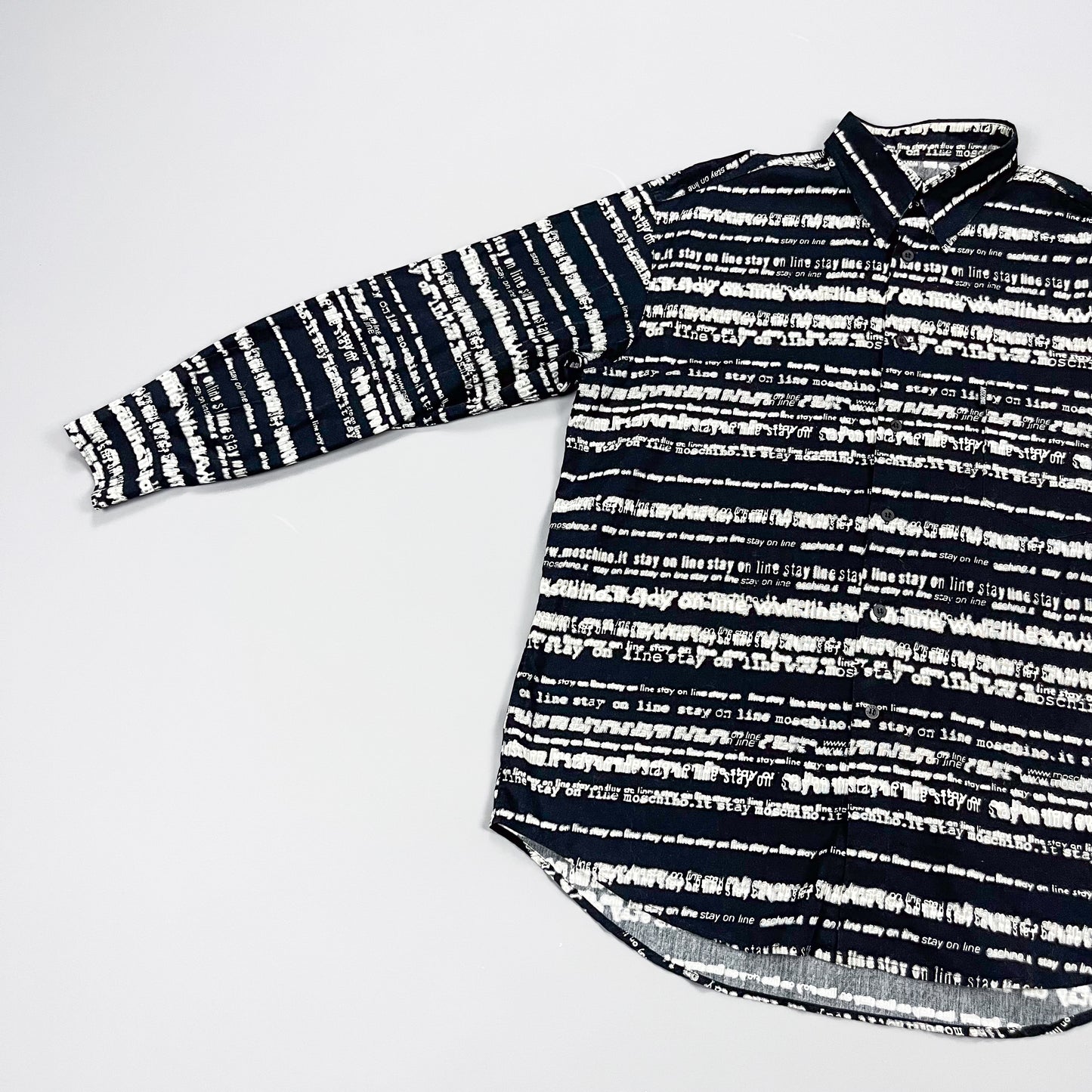 Moschino Jeans 'Stay on line' Long Sleeve Shirt - Size: Large