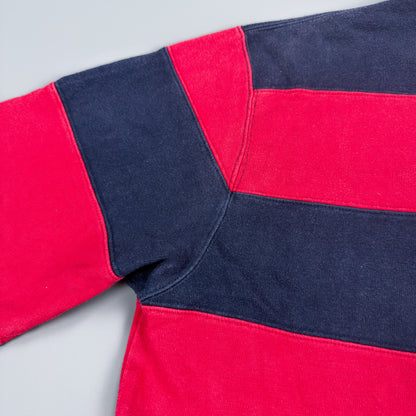 Polo Sport Ralph Lauren Colour Block Rugby Shirt - Red / Navy - Size: Medium