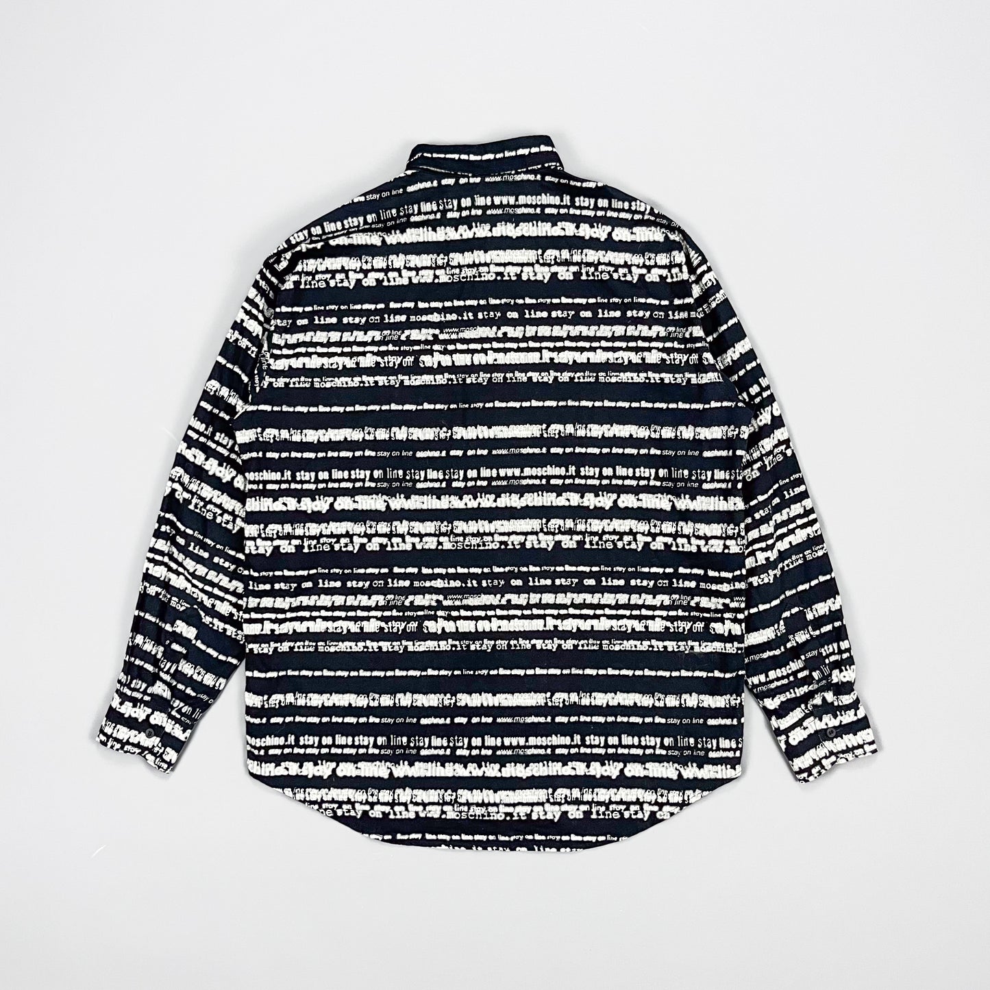 Moschino Jeans 'Stay on line' Long Sleeve Shirt - Size: Large