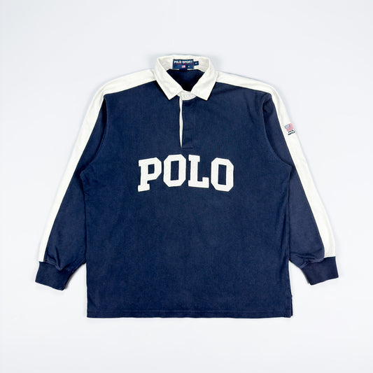Polo Sport Ralph Lauren Sellout Rugby Shirt - Navy / White - Size: Medium