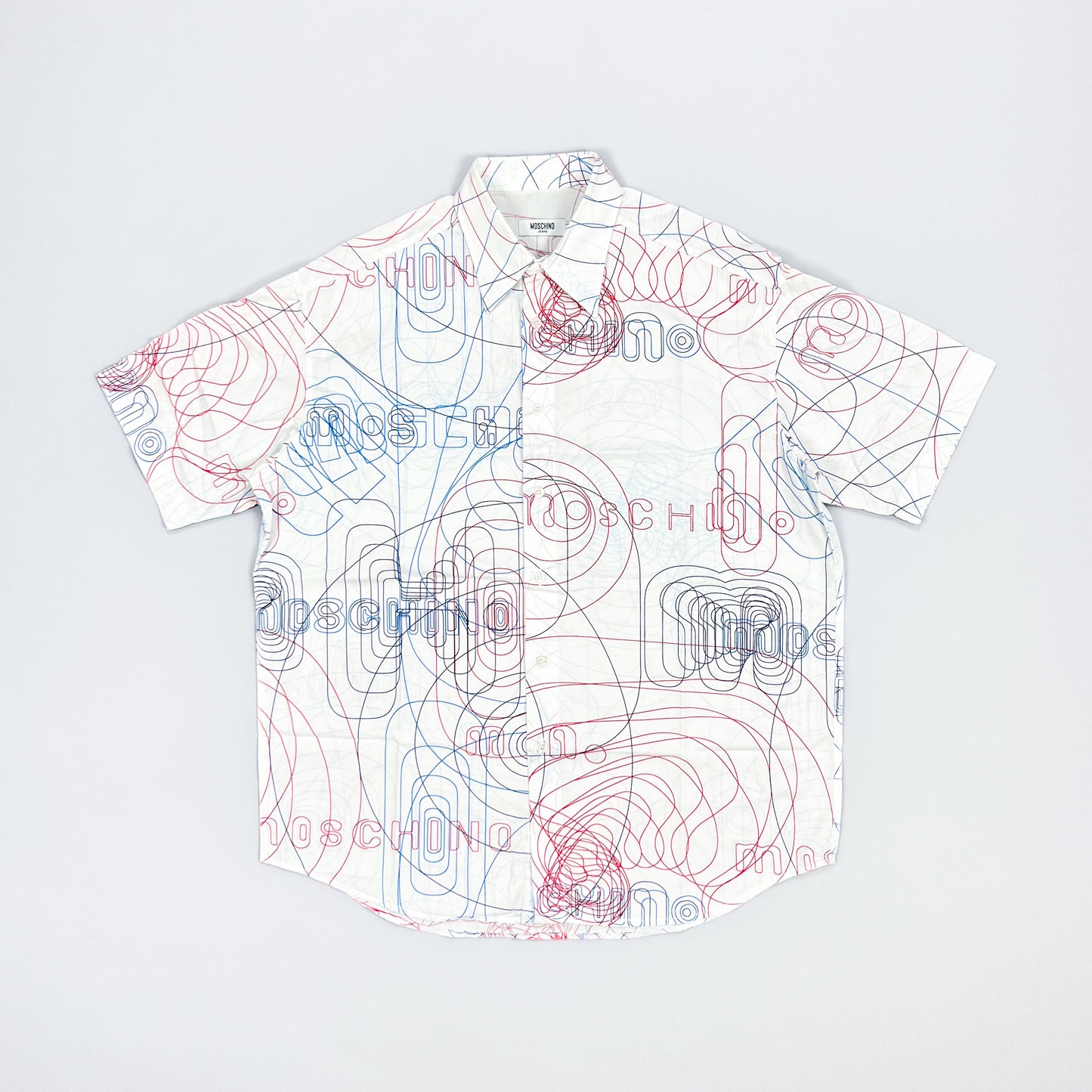 Moschino Jeans 'Millennium' Print Short Sleeve Shirt - Size: Large