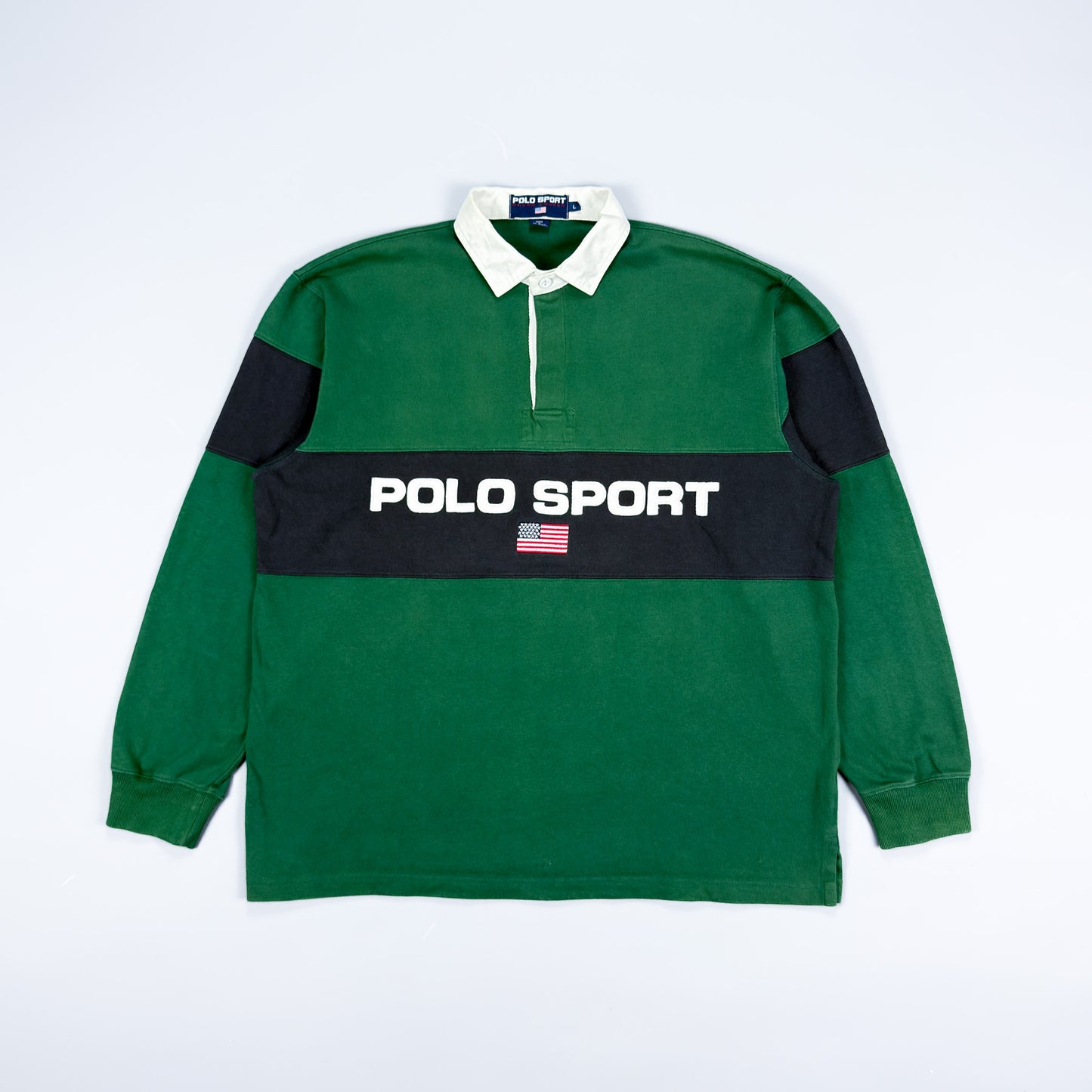 Polo Sport Ralph Lauren Sellout Rugby Shirt - Green / Black - Size: Large