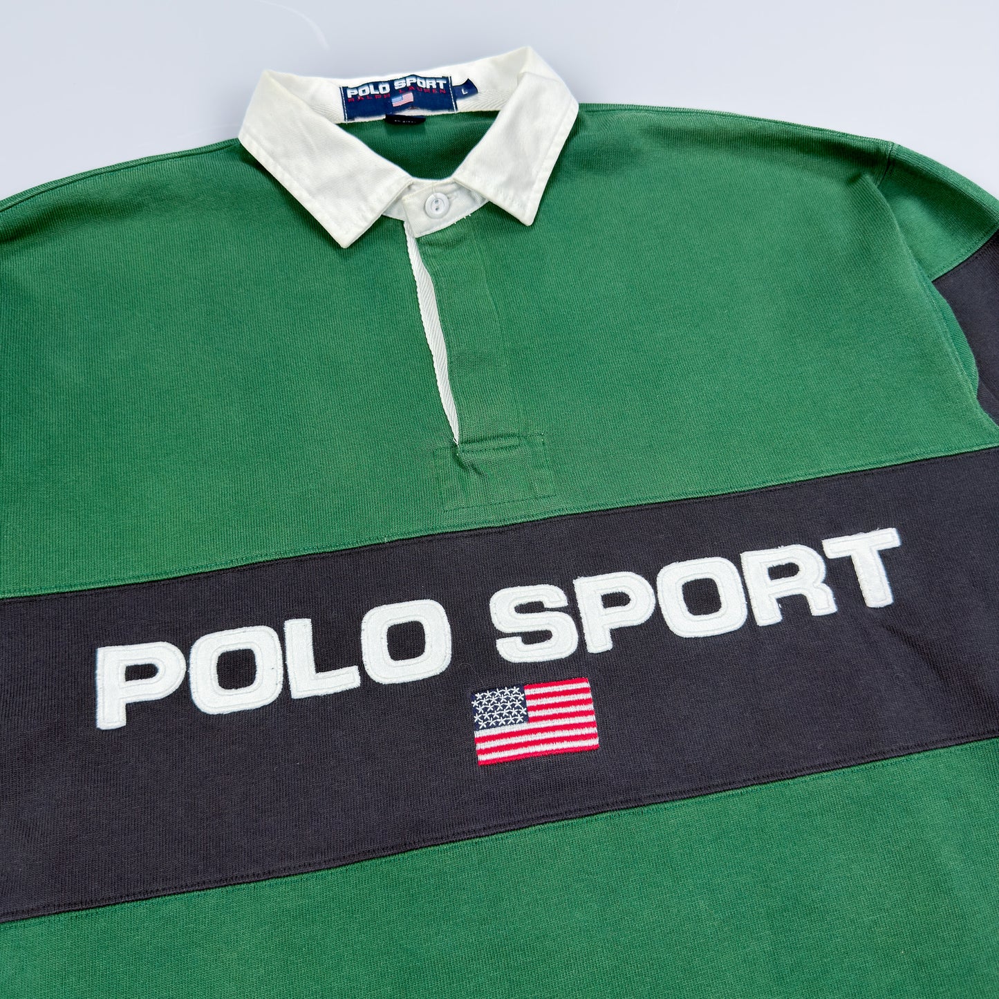 Polo Sport Ralph Lauren Sellout Rugby Shirt - Green / Black - Size: Large