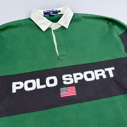 Polo Sport Ralph Lauren Sellout Rugby Shirt - Green / Black - Size: Large