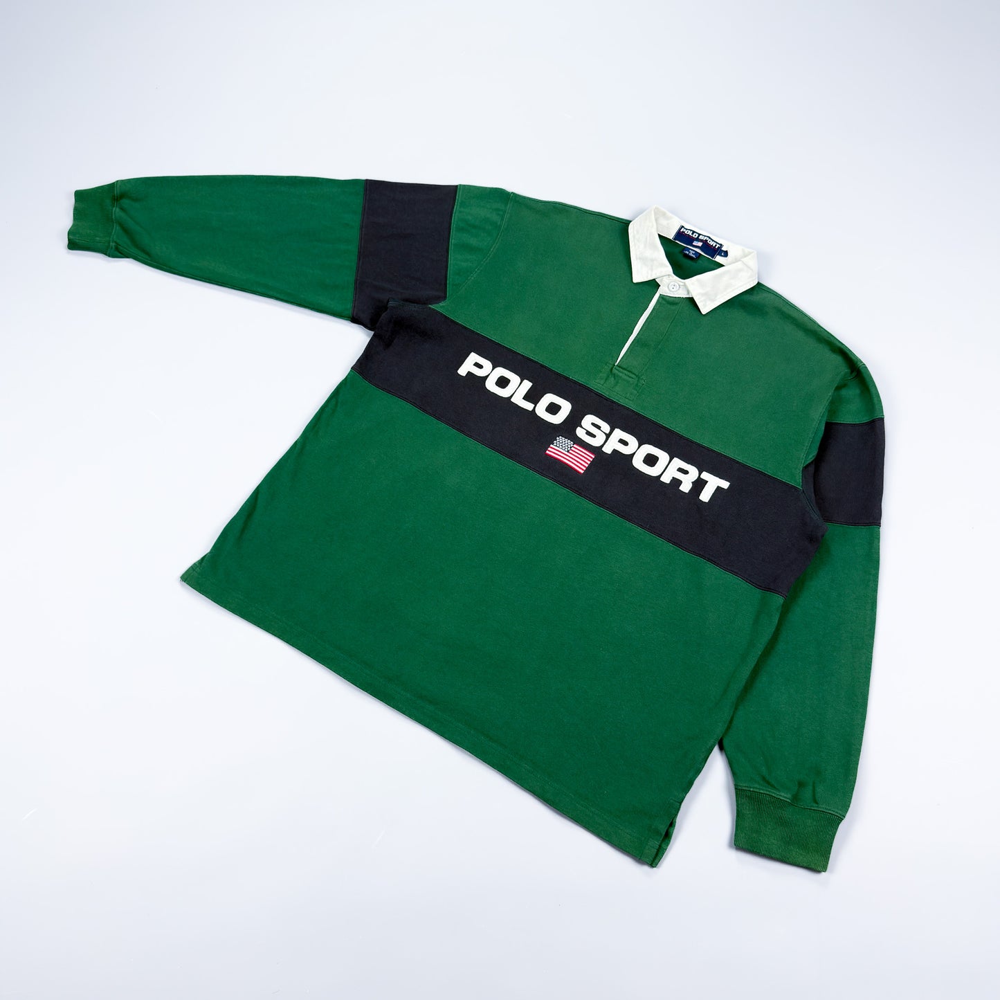 Polo Sport Ralph Lauren Sellout Rugby Shirt - Green / Black - Size: Large