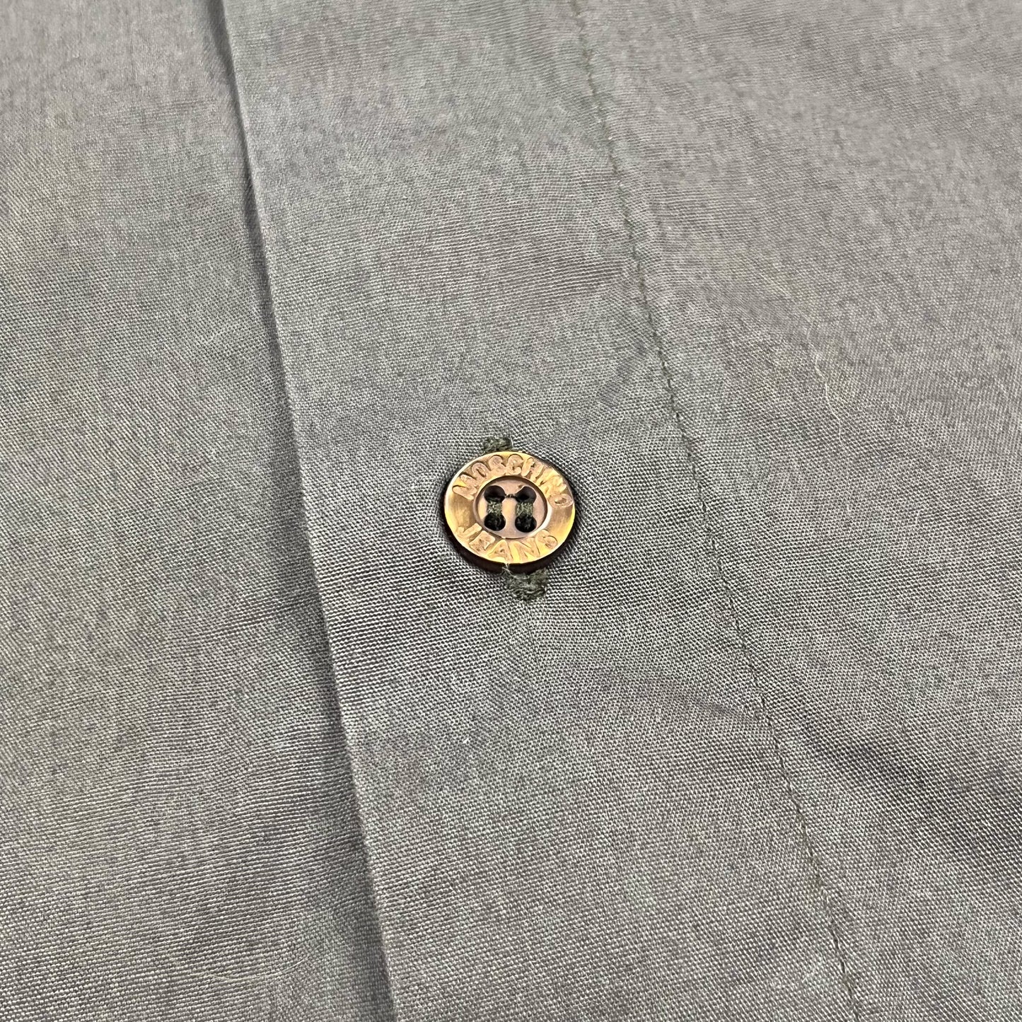 Moschino Jeans Khaki Box Logo Shirt - Size: Medium