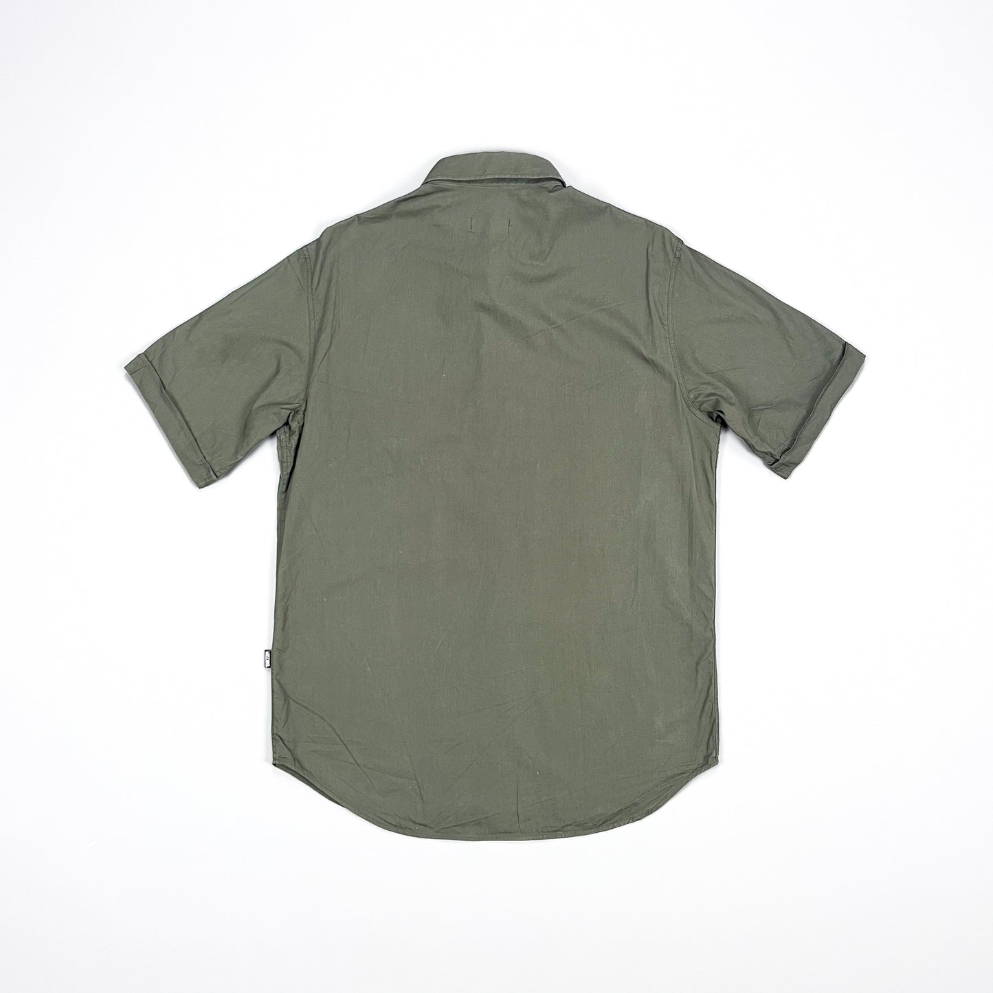 Moschino Jeans Khaki Box Logo Shirt - Size: Medium