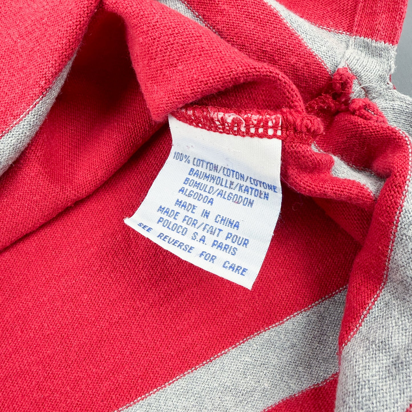 Polo Sport Ralph Lauren Striped Rugby Shirt - Red / Grey - Size: Large