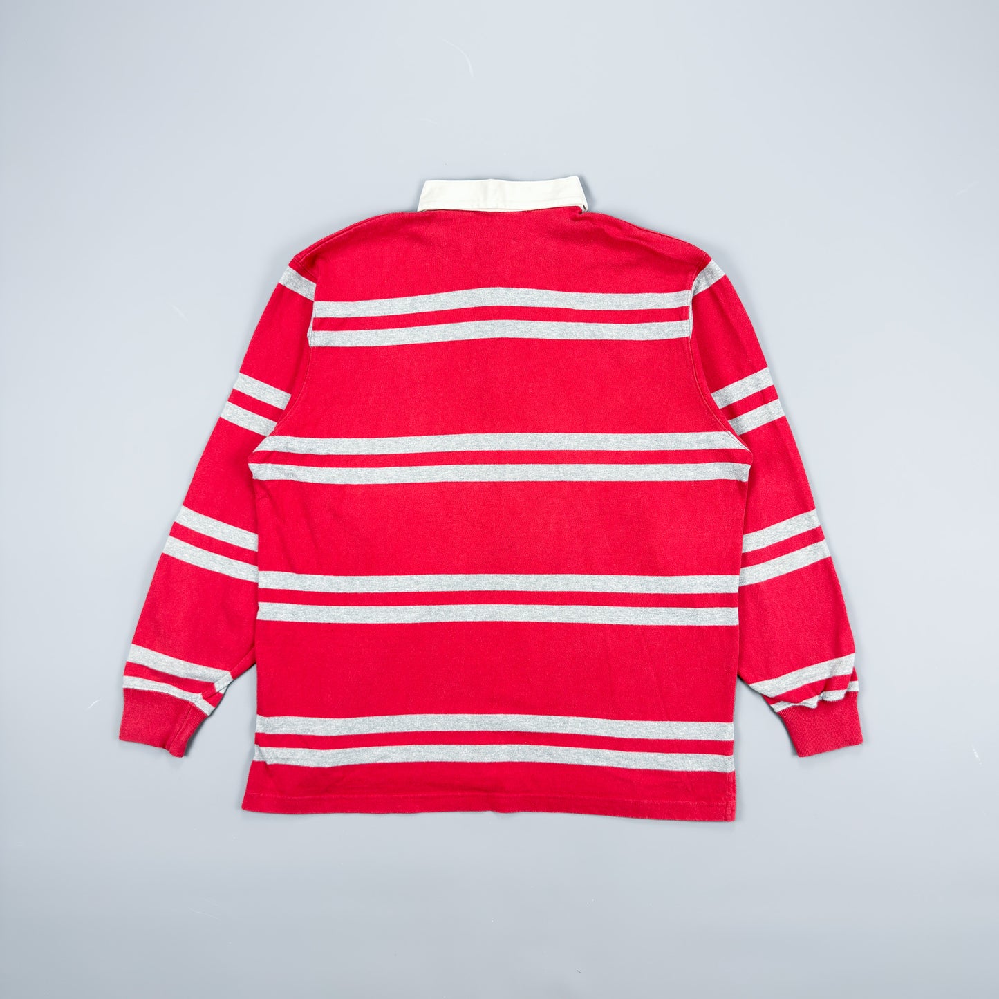 Polo Sport Ralph Lauren Striped Rugby Shirt - Red / Grey - Size: Large