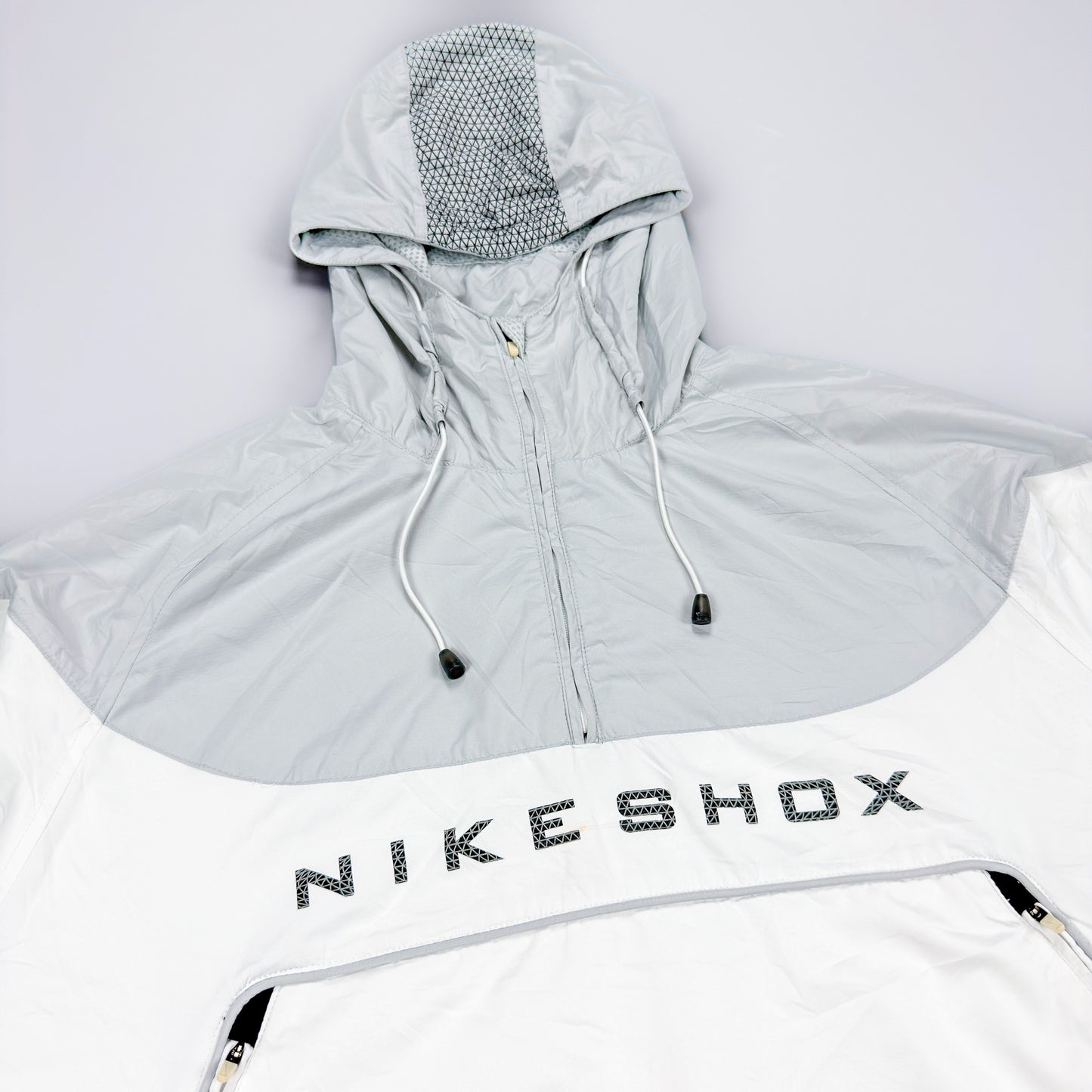 Nike Early 2000's Shox 1/4 Quater Zip Track Jacket - White / Grey - Size: XL