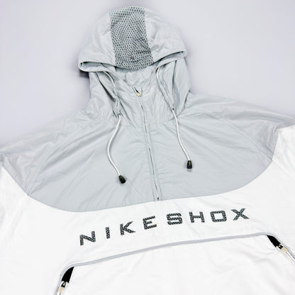 Nike Early 2000's Shox 1/4 Quater Zip Track Jacket - White / Grey - Size: XL