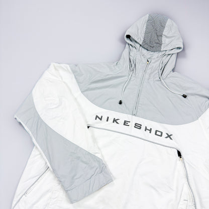 Nike Early 2000's Shox 1/4 Quater Zip Track Jacket - White / Grey - Size: XL