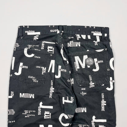 Moschino 'Less is more' Printed Jeans - Size: 33"