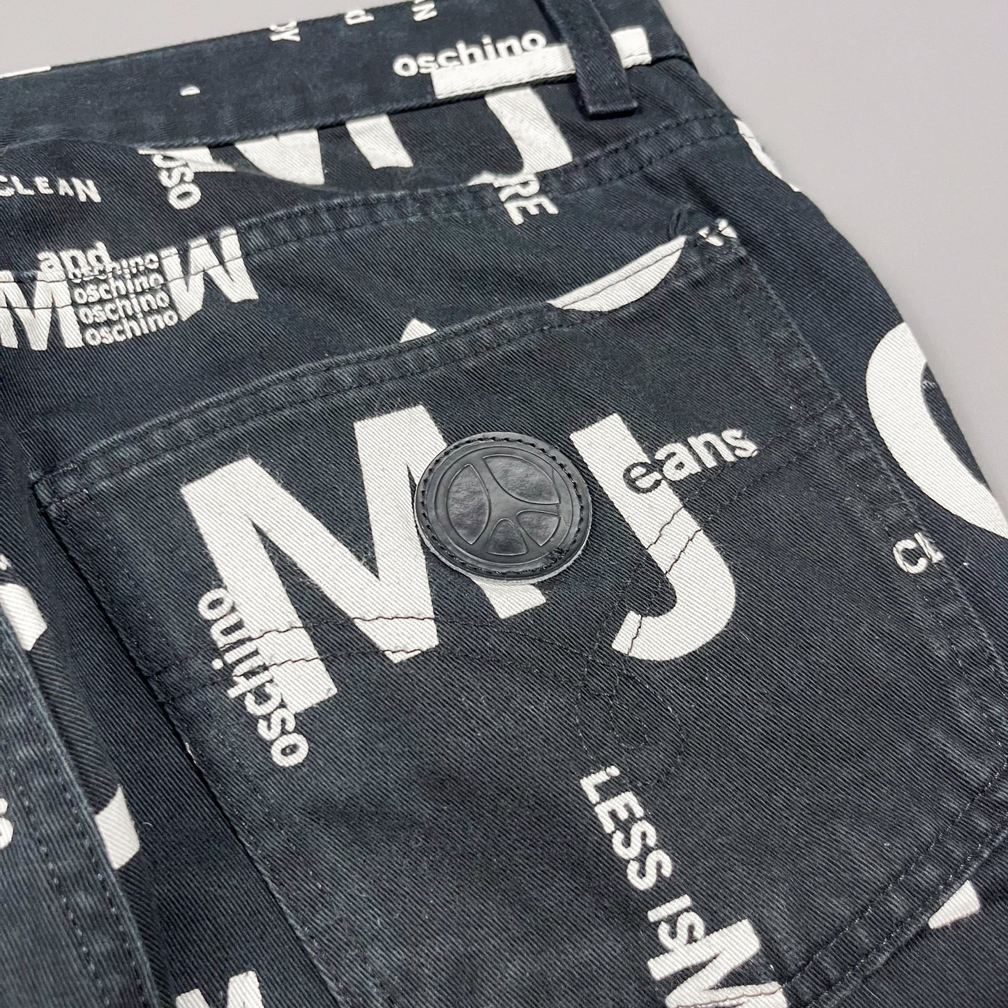 Moschino 'Less is more' Printed Jeans - Size: 33"