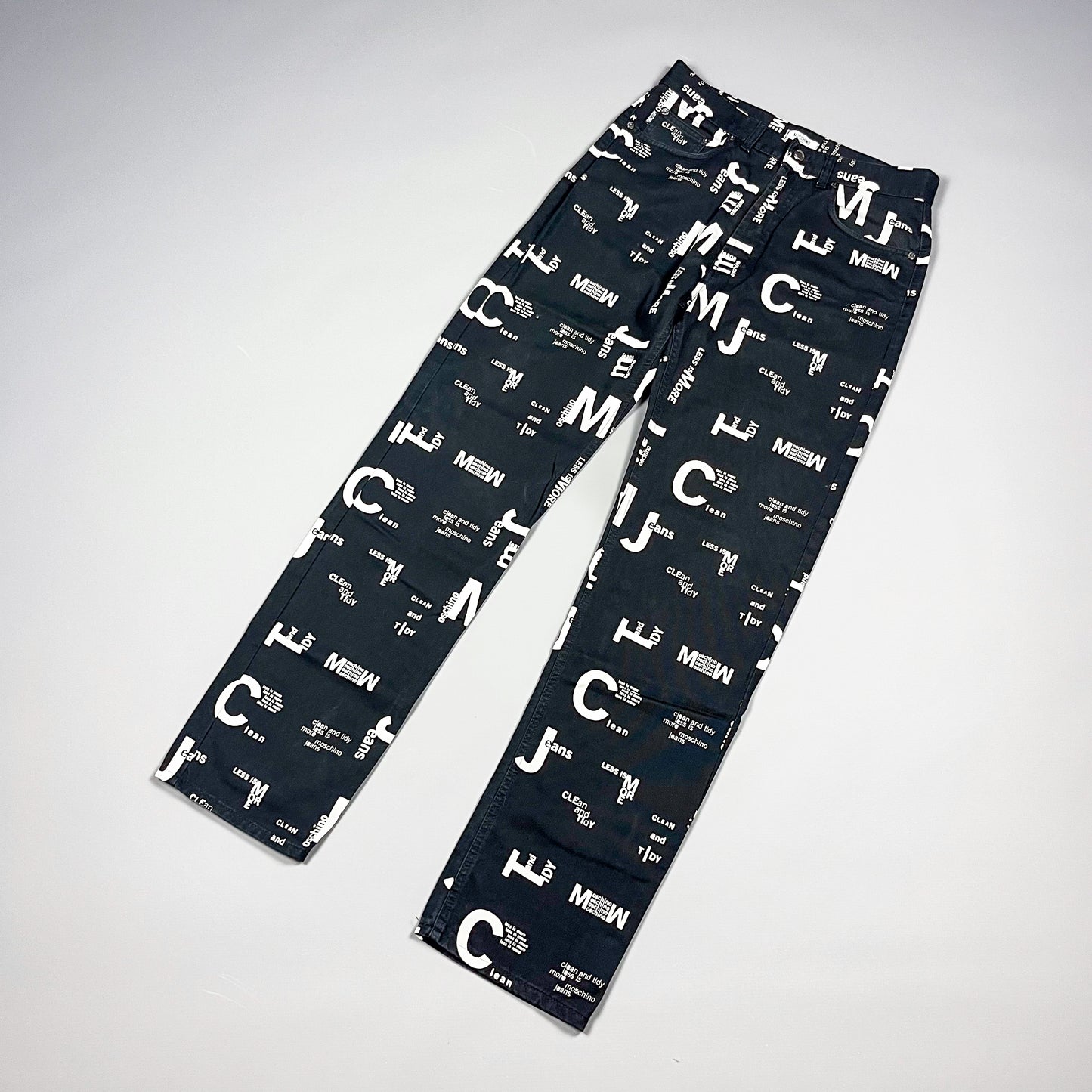 Moschino 'Less is more' Printed Jeans - Size: 33"