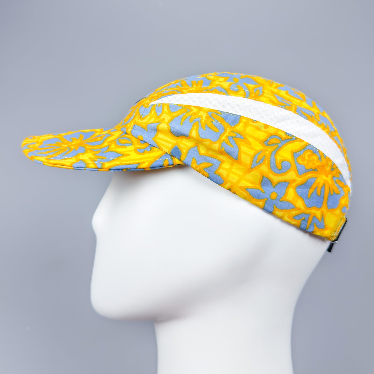 Nike Early 2000's Clima-fit Thin Stripe Floral Cap - Blue / Yellow / White - 2001