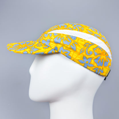 Nike Early 2000's Clima-fit Thin Stripe Floral Cap - Blue / Yellow / White - 2001