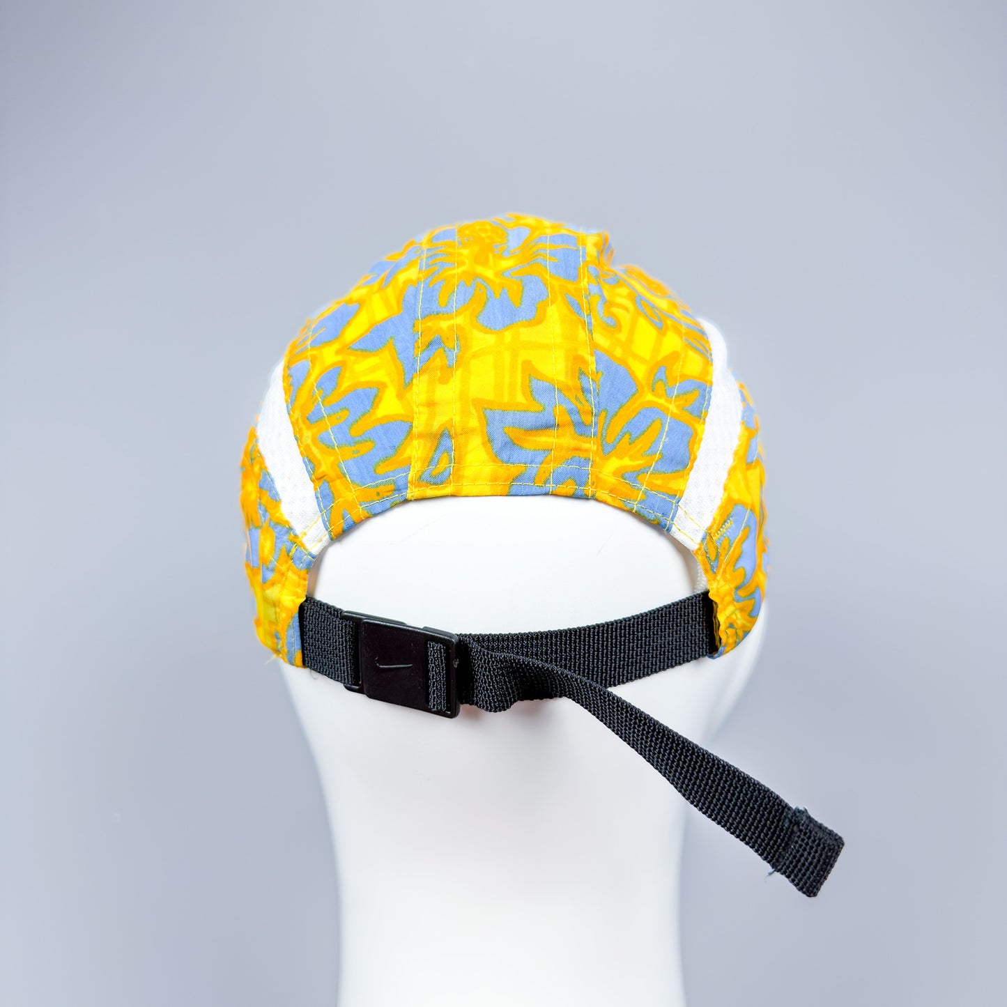 Nike Early 2000's Clima-fit Thin Stripe Floral Cap - Blue / Yellow / White - 2001