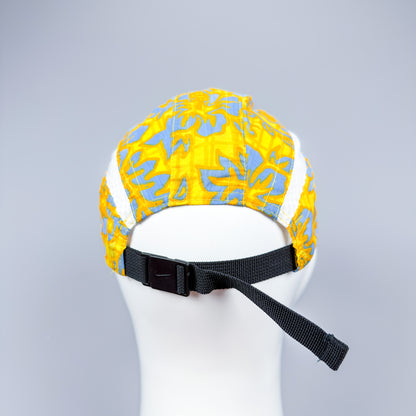 Nike Early 2000's Clima-fit Thin Stripe Floral Cap - Blue / Yellow / White - 2001