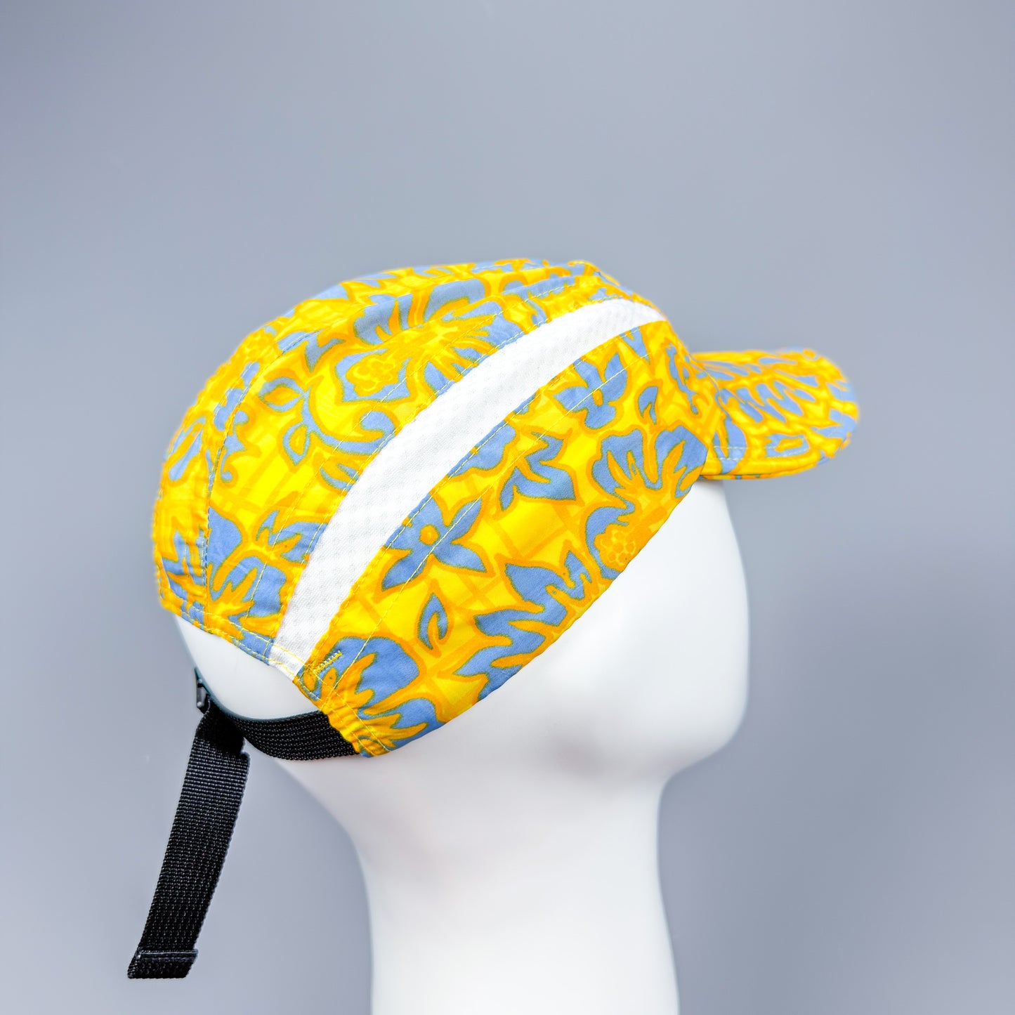 Nike Early 2000's Clima-fit Thin Stripe Floral Cap - Blue / Yellow / White - 2001