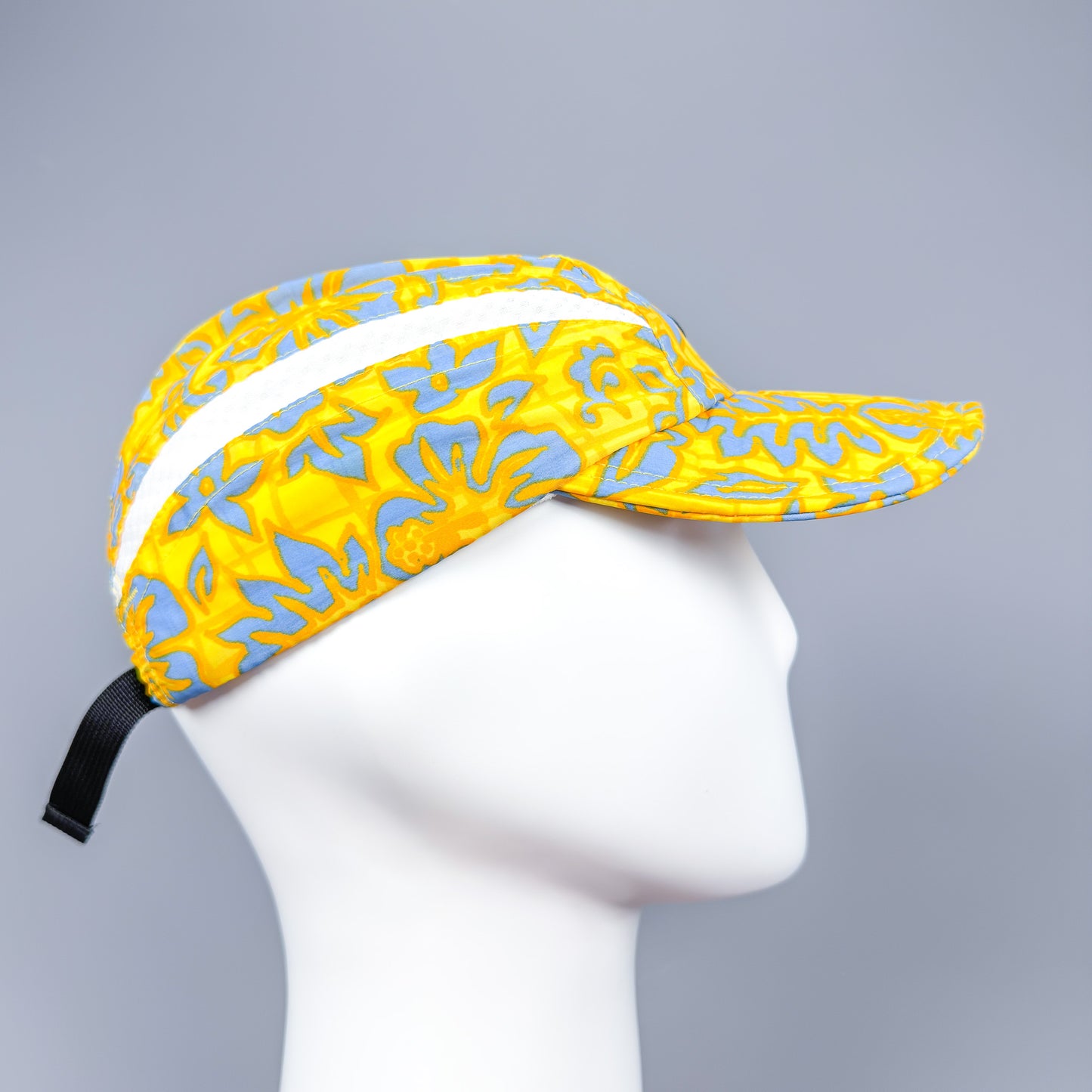 Nike Early 2000's Clima-fit Thin Stripe Floral Cap - Blue / Yellow / White - 2001