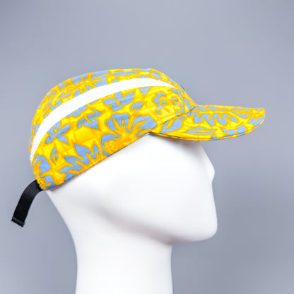 Nike Early 2000's Clima-fit Thin Stripe Floral Cap - Blue / Yellow / White - 2001