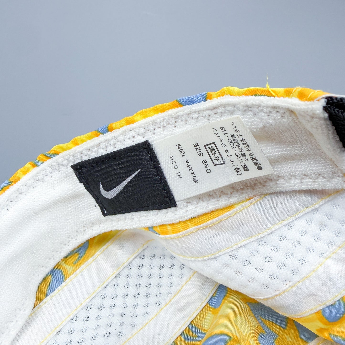Nike Early 2000's Clima-fit Thin Stripe Floral Cap - Blue / Yellow / White - 2001