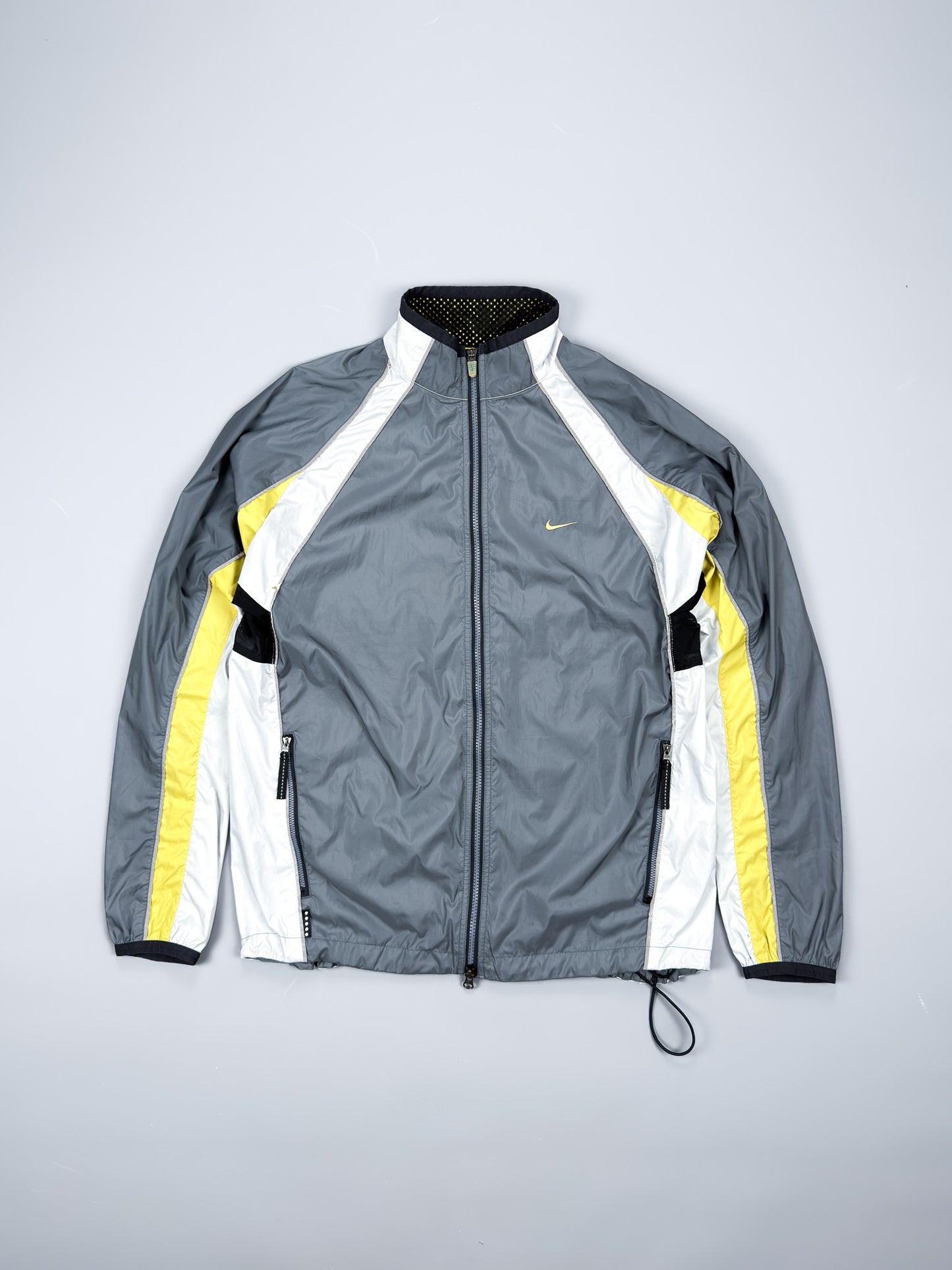Nike 90's Alpha Project Thin Stripe Running Jacket - Grey / Yellow - FW1999 - Size: Large