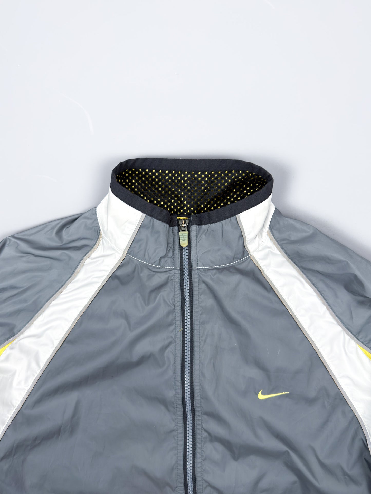 Nike 90's Alpha Project Thin Stripe Running Jacket - Grey / Yellow - FW1999 - Size: Large