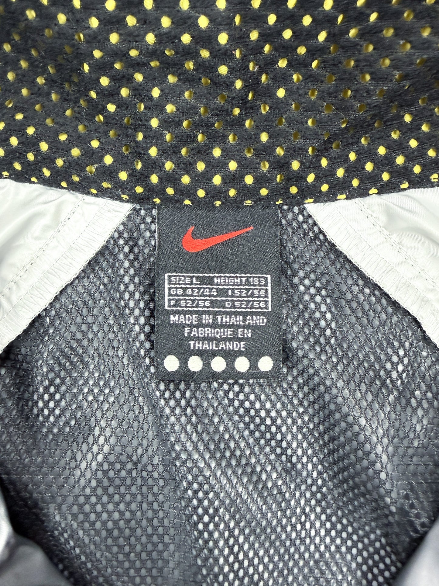 Nike 90's Alpha Project Thin Stripe Running Jacket - Grey / Yellow - FW1999 - Size: Large