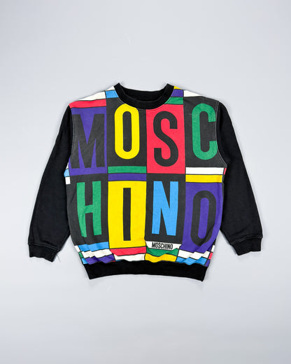 Moschino Jeans Typographic Colour Block Sweatshirt - Size: Small