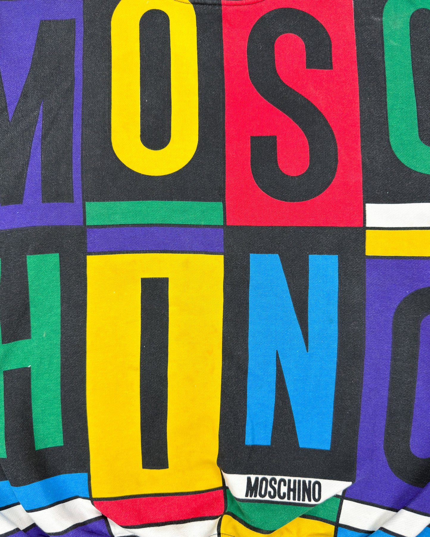 Moschino Jeans Typographic Colour Block Sweatshirt - Size: Small