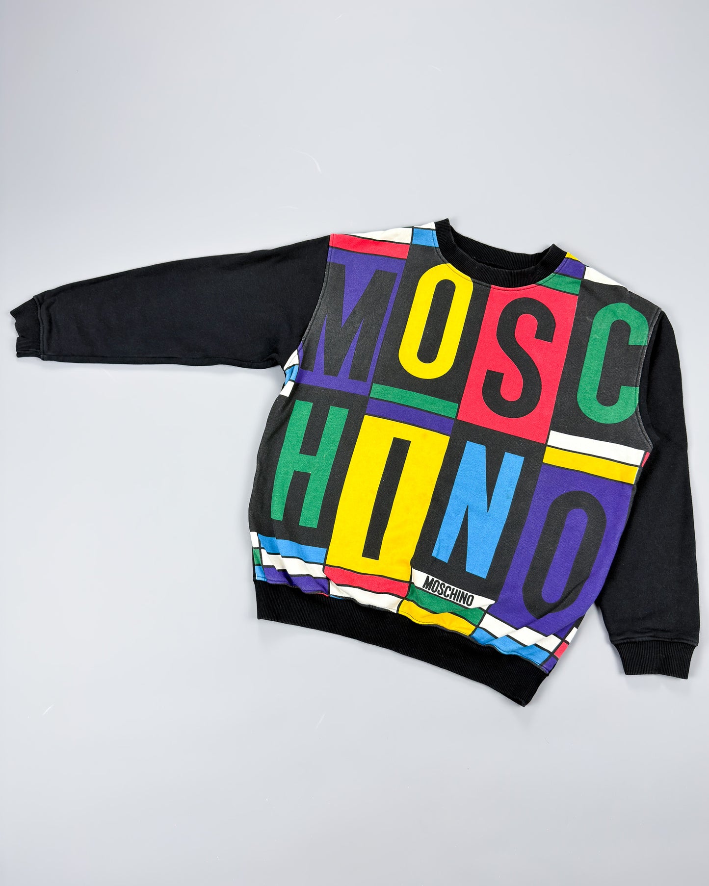 Moschino Jeans Typographic Colour Block Sweatshirt - Size: Small