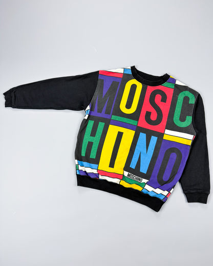 Moschino Jeans Typographic Colour Block Sweatshirt - Size: Small