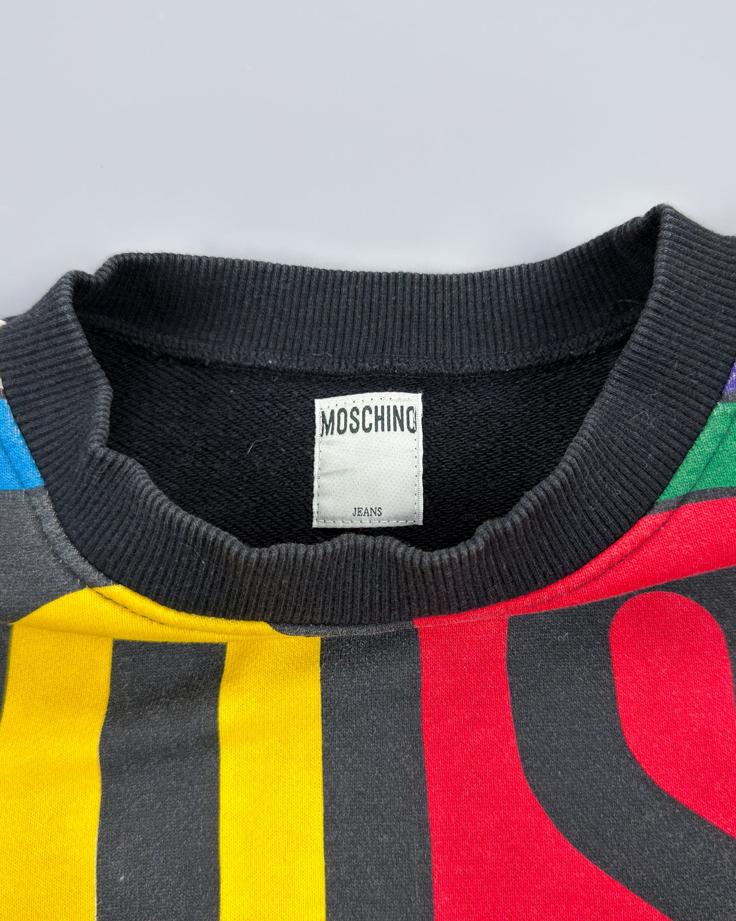 Moschino Jeans Typographic Colour Block Sweatshirt - Size: Small