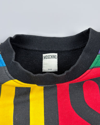 Moschino Jeans Typographic Colour Block Sweatshirt - Size: Small