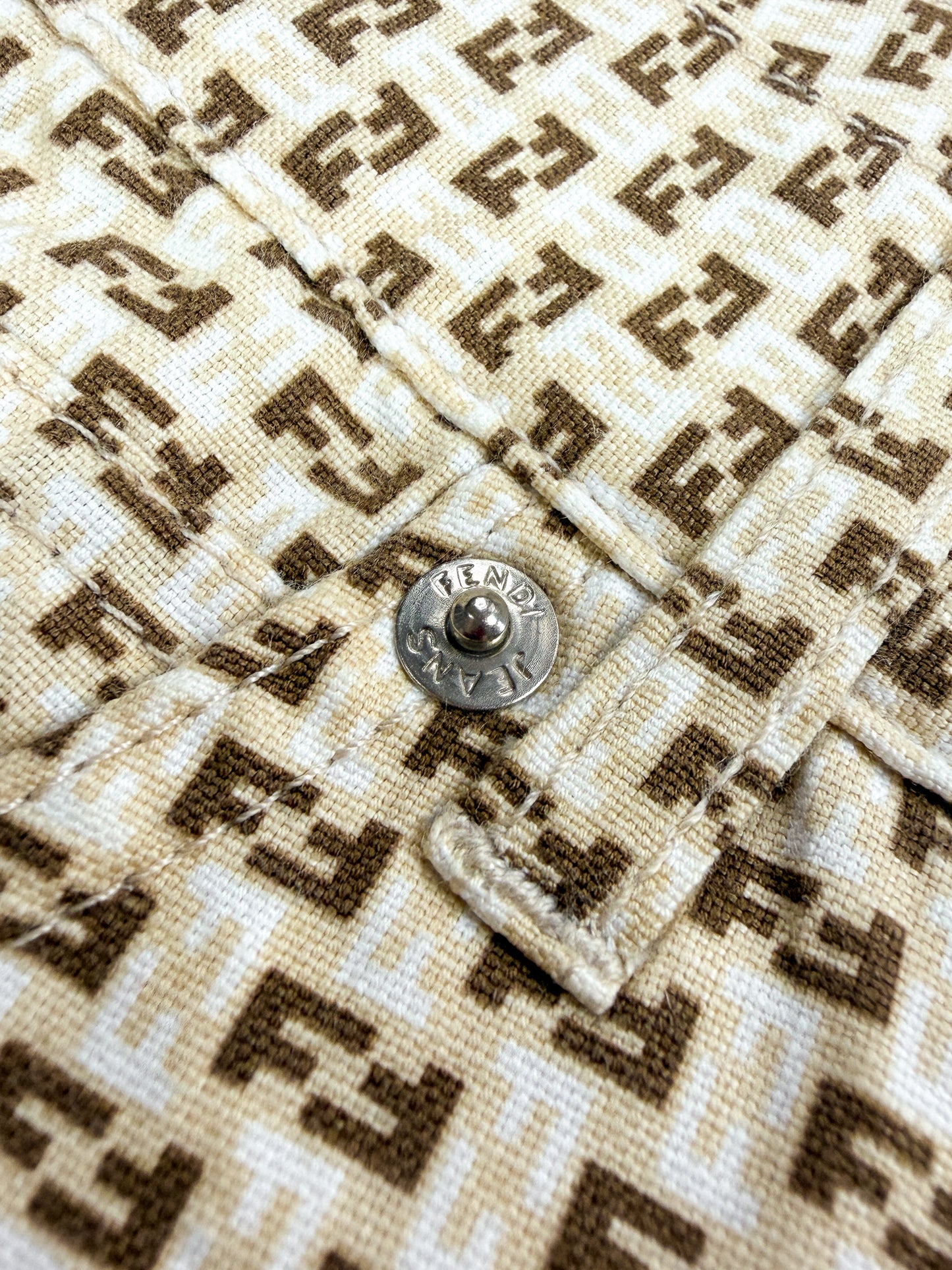 FENDI Zucca Monogram Jeans Roma Amor - Size: 27" Waist