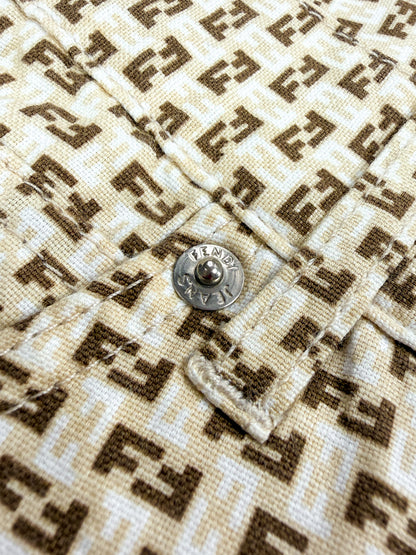 FENDI Zucca Monogram Jeans Roma Amor - Size: 27" Waist