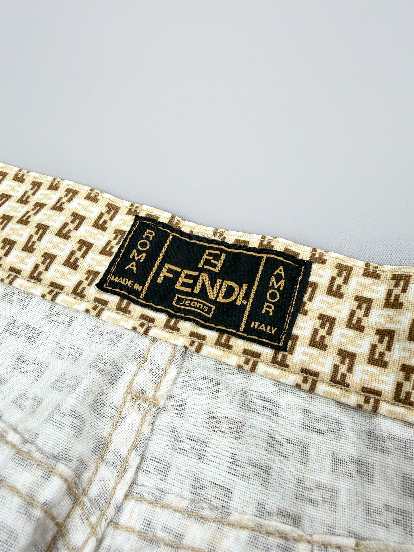 FENDI Zucca Monogram Jeans Roma Amor - Size: 27" Waist