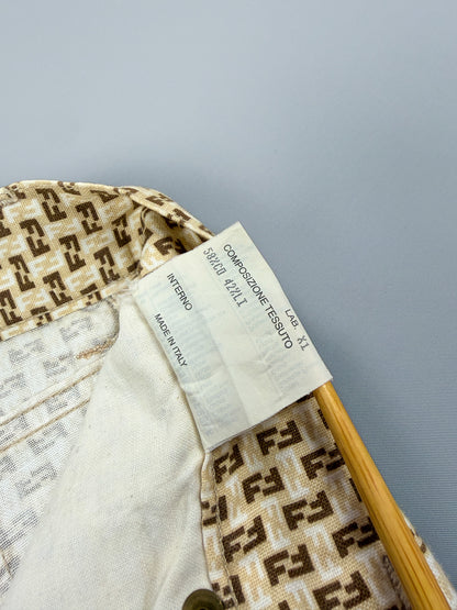 FENDI Zucca Monogram Jeans Roma Amor - Size: 27" Waist