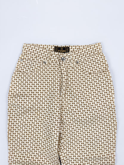 FENDI Zucca Monogram Jeans Roma Amor - Size: 27" Waist