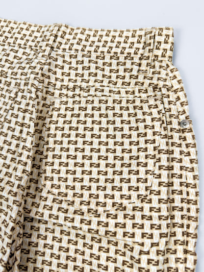 FENDI Zucca Monogram Jeans Roma Amor - Size: 27" Waist