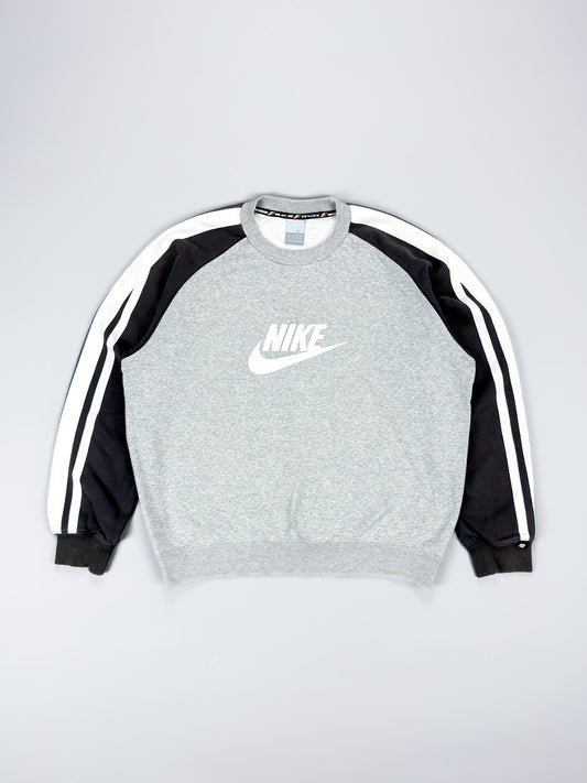 Nike Early 2000's Athletics Striped Fleece Sweatshirt - Size: Large
