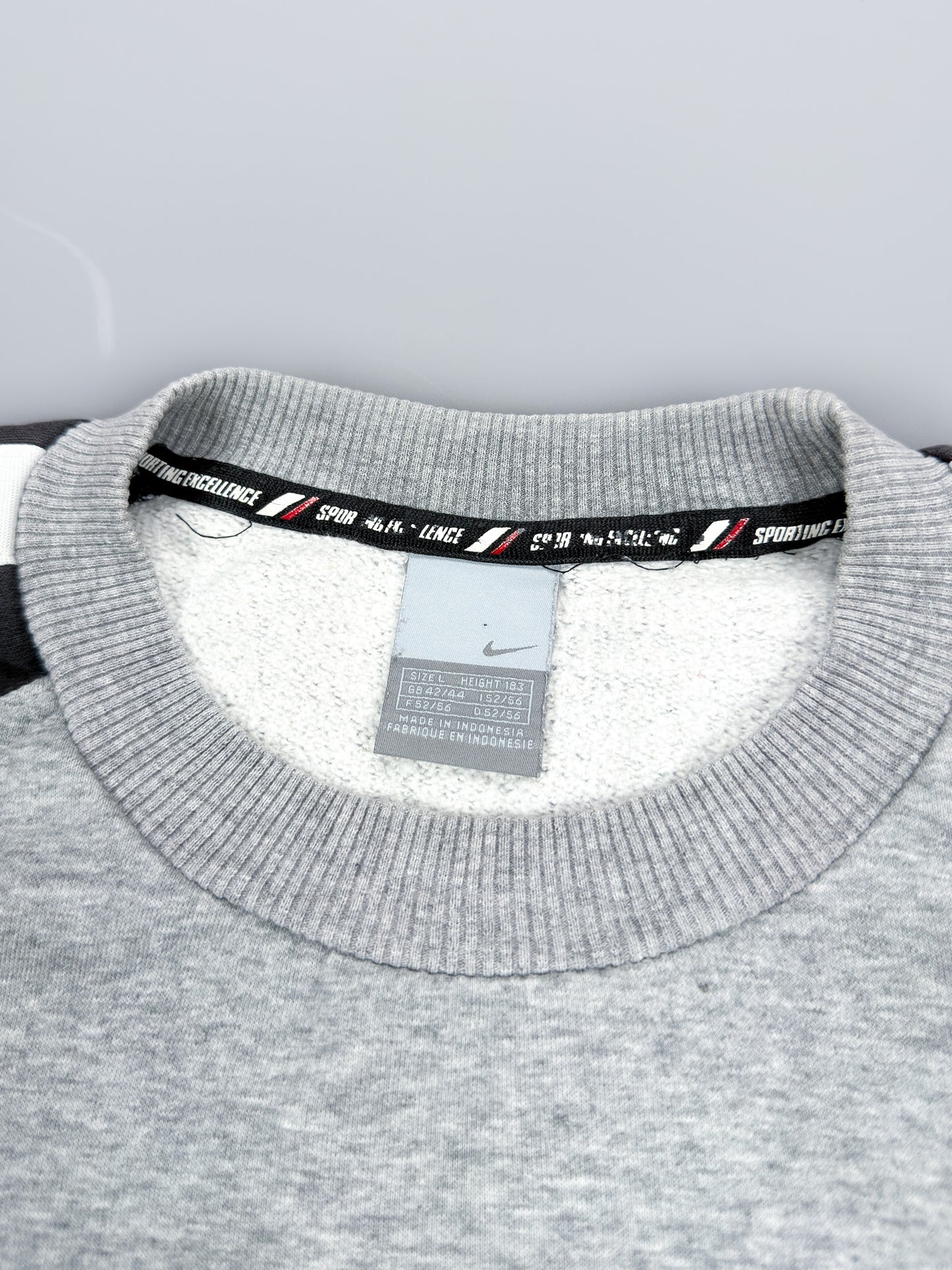 Nike Early 2000's Athletics Striped Fleece Sweatshirt - Size: Large