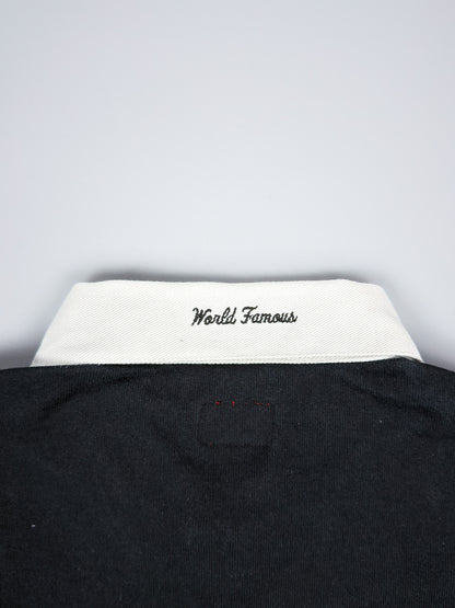 Supreme Box Logo Rugby Shirt - Black / White - Size: Medium