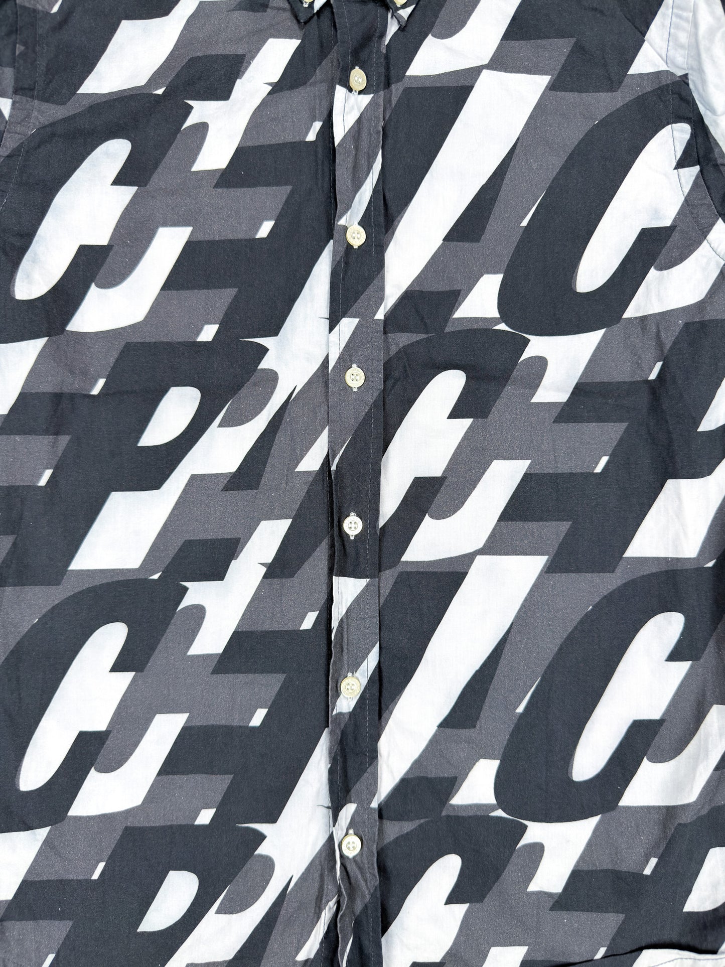 Palace 'Boojie Repeater' Long Sleeve Shirt - Black / White / Grey - Size: Medium