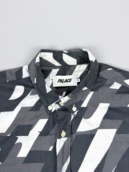 Palace 'Boojie Repeater' Long Sleeve Shirt - Black / White / Grey - Size: Medium
