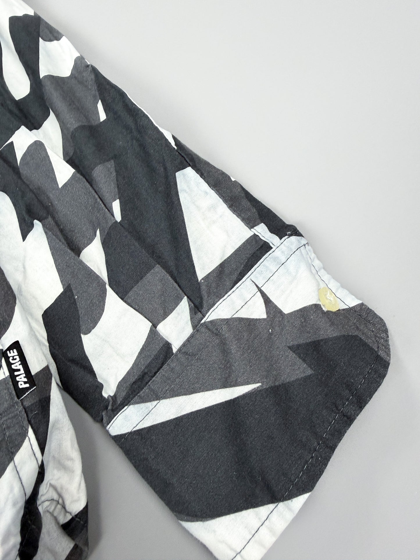 Palace 'Boojie Repeater' Long Sleeve Shirt - Black / White / Grey - Size: Medium