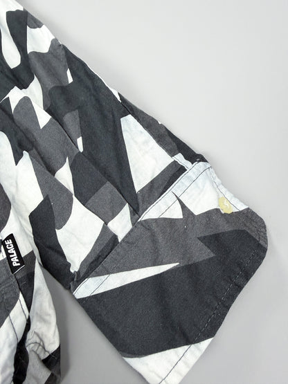 Palace 'Boojie Repeater' Long Sleeve Shirt - Black / White / Grey - Size: Medium